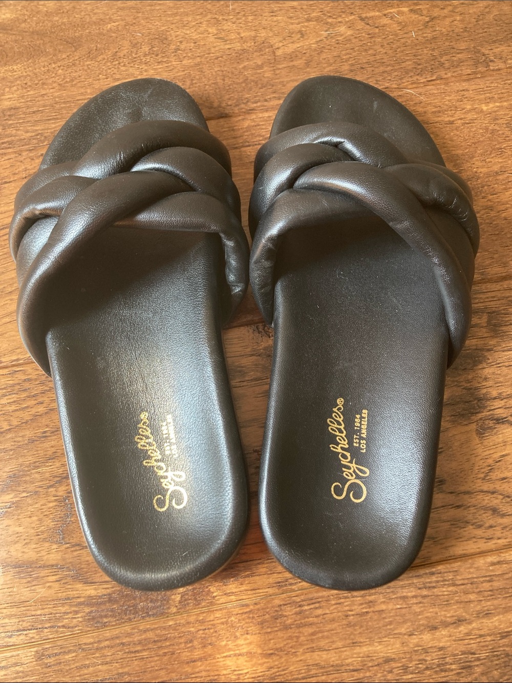 Seychelles Black Braided Slide Sandals